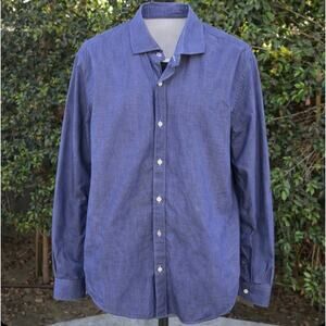 Bongo Men’s Button Down Shirt – Size 16 Blue